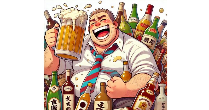 大酒飲みの男性のイメージ画像