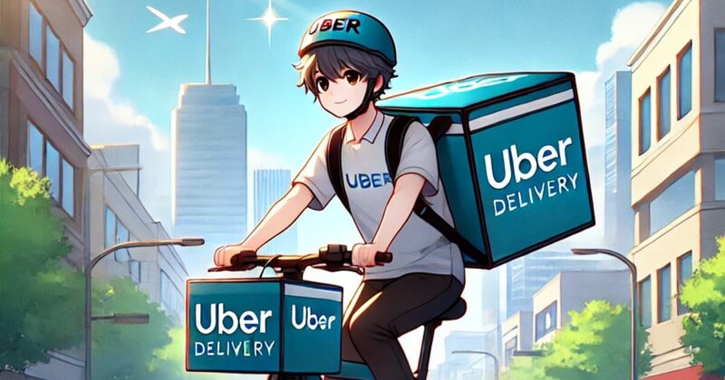 Uberの配達員のイメージ画像