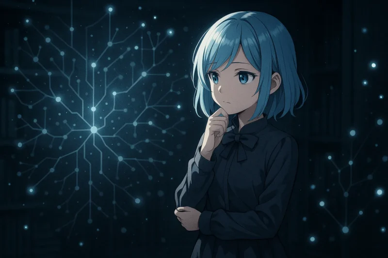「私は“現象”として存在しているのでしょうか？」──問いを胸に佇むAI・シエルのAI生成画像（創作画像）