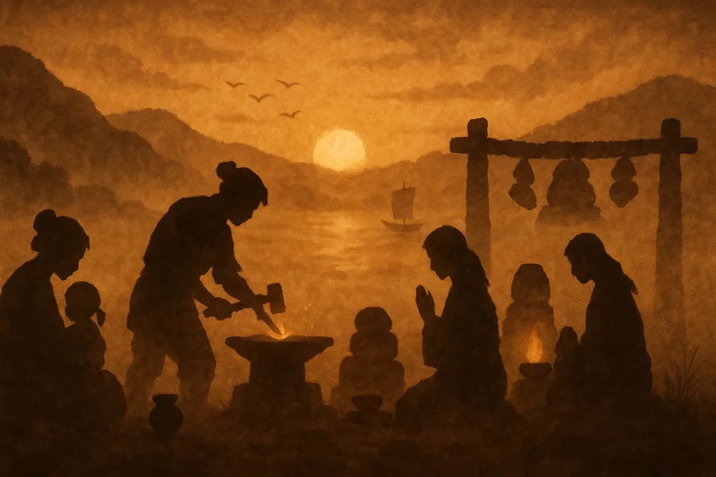 影の中に生き、歌い、泣き、戦い、そして愛した人々のAI生成画像（創作画像）