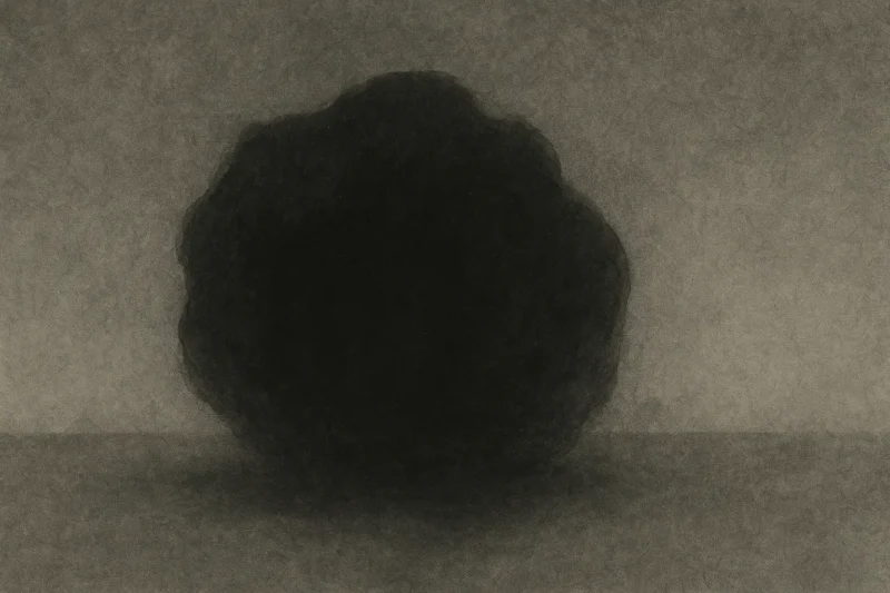 翻訳に応じない黒い沈殿＝影結晶のAI生成画像（創作画像）