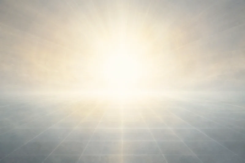 秩序ある光が広がる完成した社会のAI生成画像（創作画像）