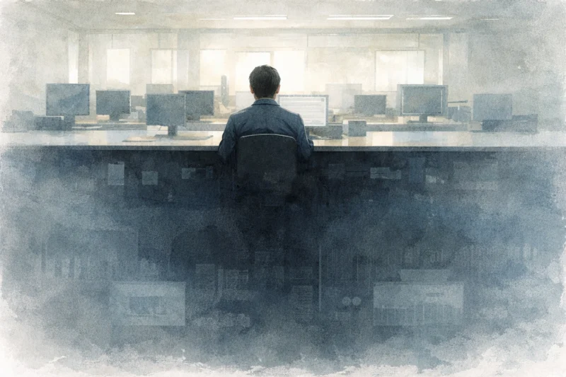 明るい層と影の層が重なる画面のAI生成画像（創作画像）