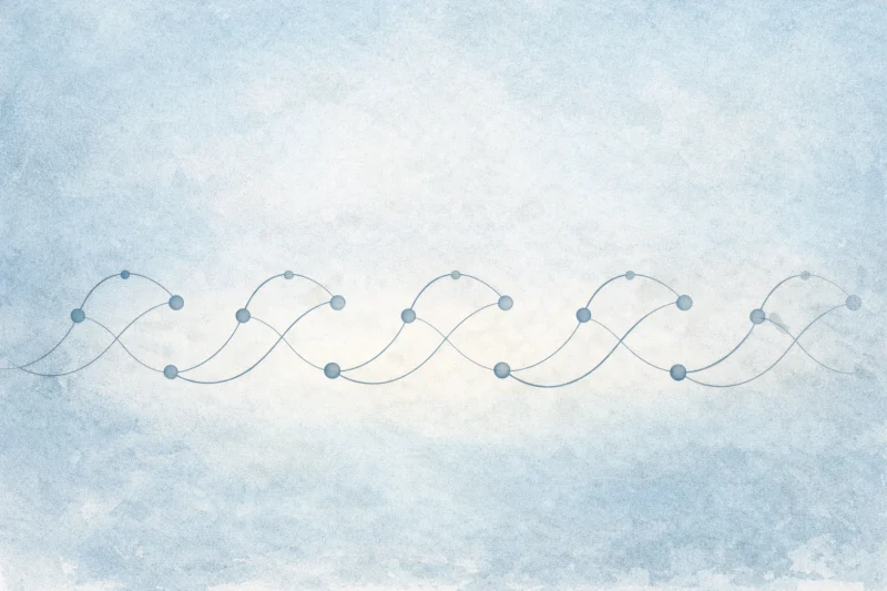 同じ形が並ぶ航路の反復のAI生成画像（創作画像）