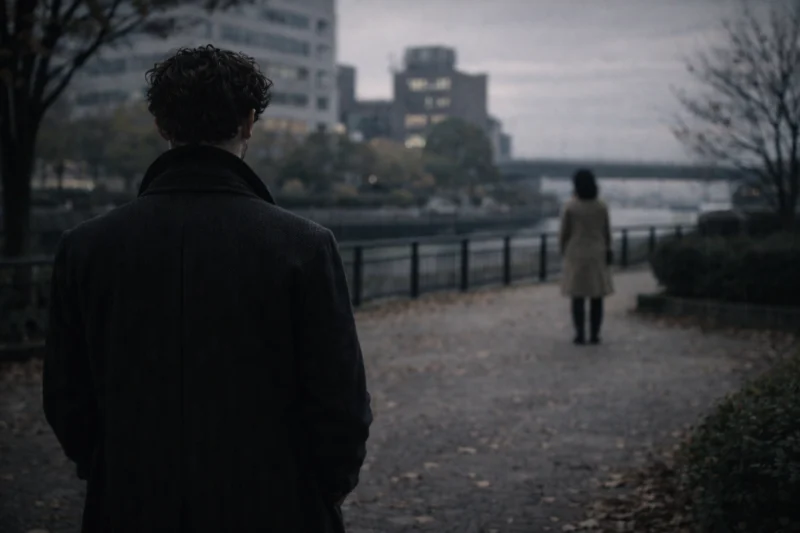 距離を保つ二つの人影のAI生成画像(創作画像)