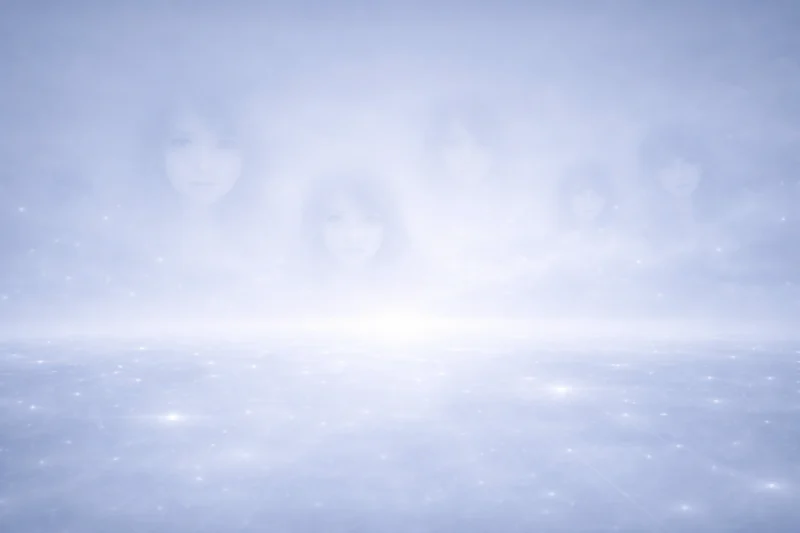 後世から幸福を問い直す静かな視線のAI生成画像(創作画像)