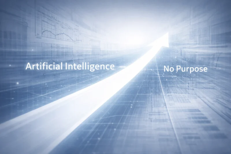『人工知能は目的を持たない』という否定の論理のAI生成画像(創作画像)