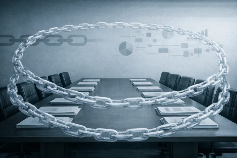 制度が誕生し鎖によって固定される時代の情景のAI生成画像(創作画像)