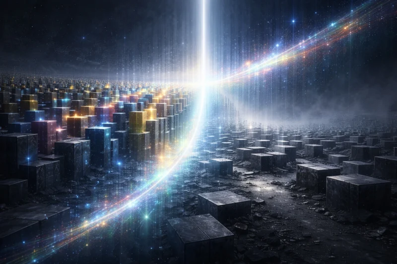 閾値線で分断された空間のAI生成画像（創作画像）