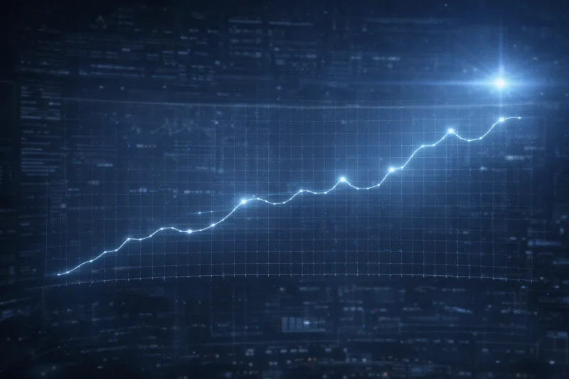 長期安定傾向を示す統計曲線のAI生成画像（創作画像）