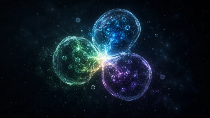接触する異なる細胞のAI生成画像（創作画像）