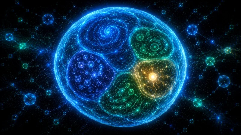一体化した生命体のAI生成画像（創作画像）。