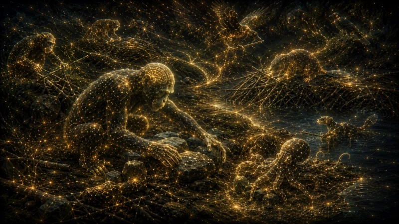 環境を変え始めた生命のAI生成画像(創作画像)