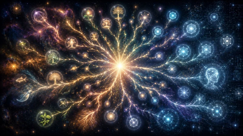 枝分かれする多様な知性のAI生成画像(創作画像)