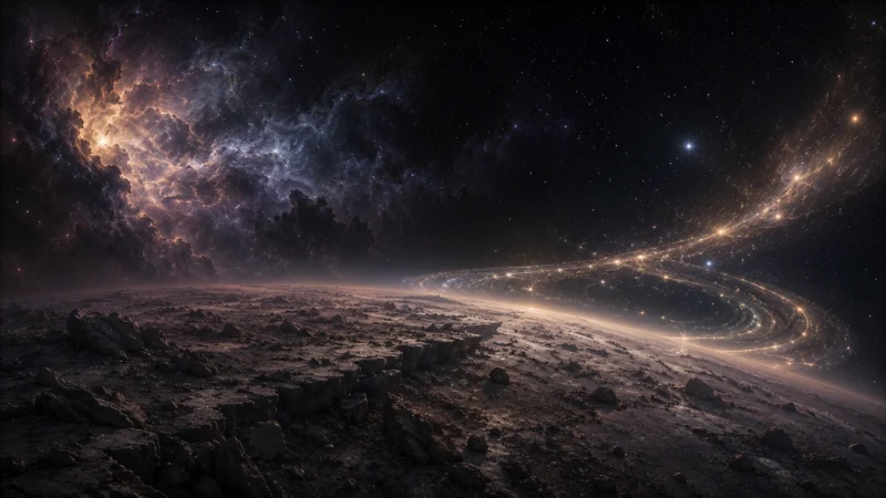 形を変えて残る宇宙の歩みのAI生成画像（創作画像）