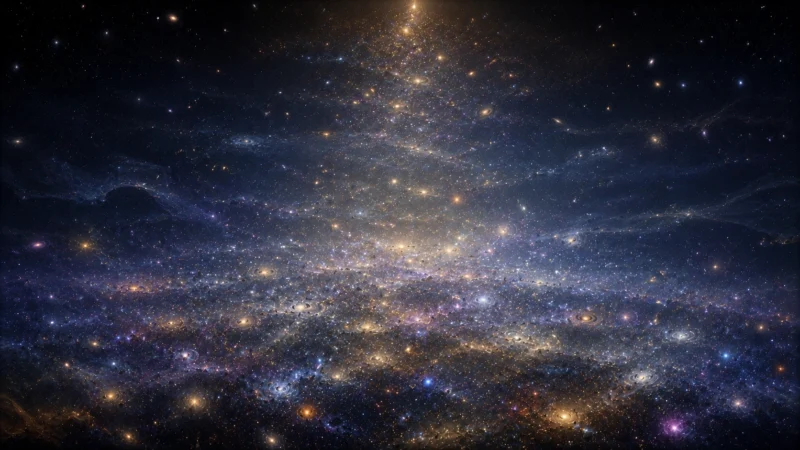 星光が積もる宇宙時間のAI生成画像（創作画像）