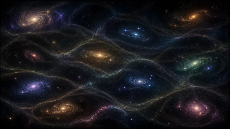 宇宙史に包まれる知性のAI生成画像（創作画像）